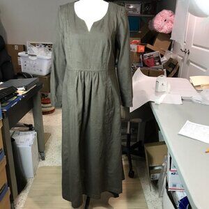 Unbranded Brown Cotton Blend Lagenlook Dress Size S/M
